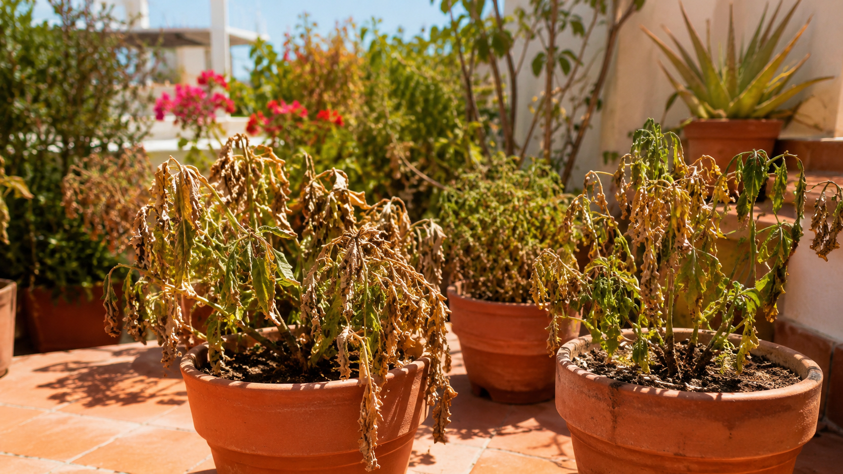 L�impact de la forte chaleur sur les plantes du jardin ou de la terrasse
